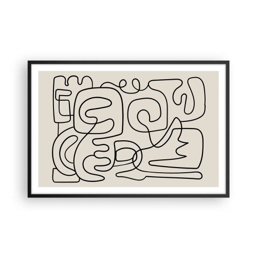 Affiche dans un cadre noir - Poster - Suivez les indices - 91x61 cm