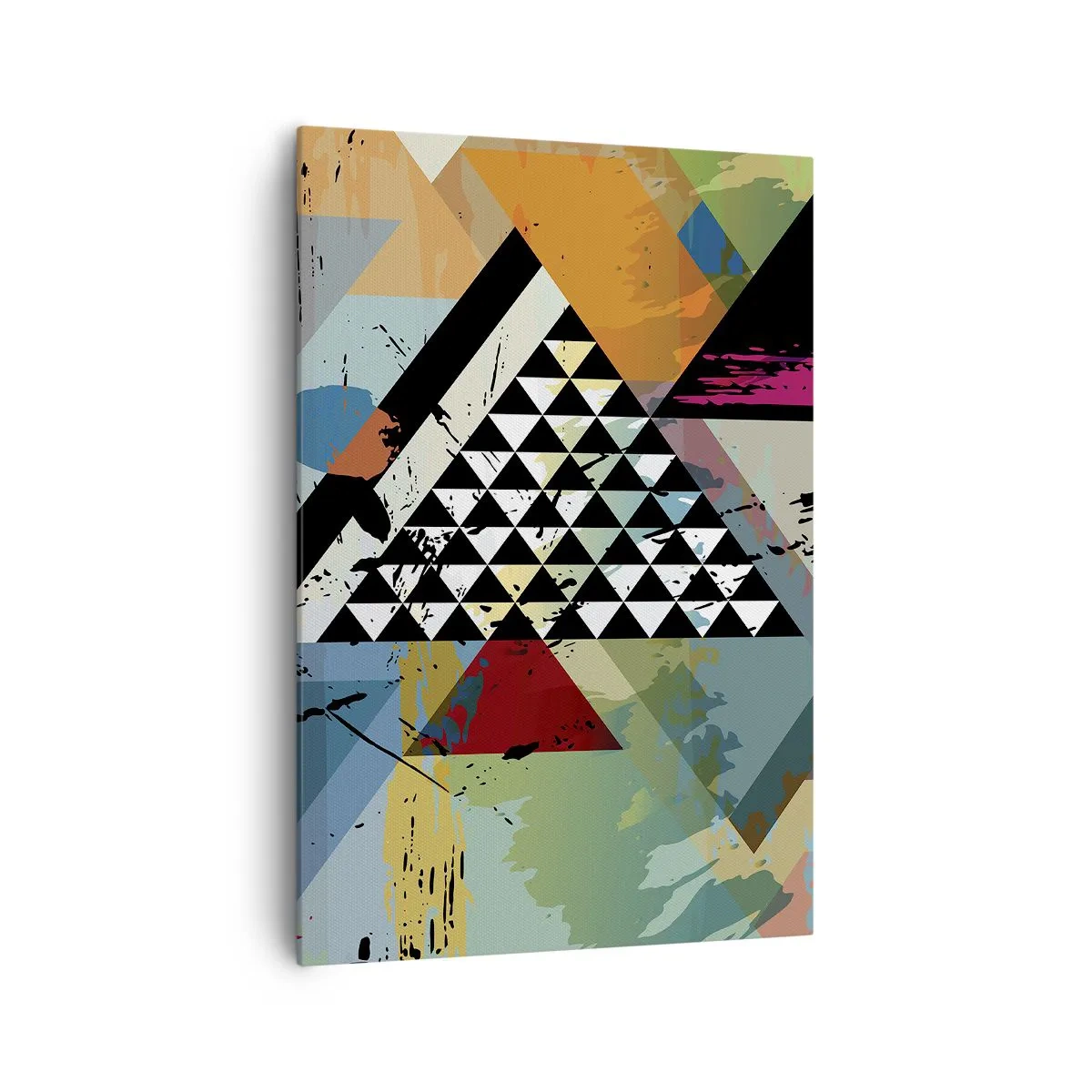 Impression sur toile - Image sur toile - Une composition abstraite de formes géométriques et de couleurs. - 70x100cm - Comme c'est facile - Décoration murale moderne pour le salon et la chambre ARTTOR