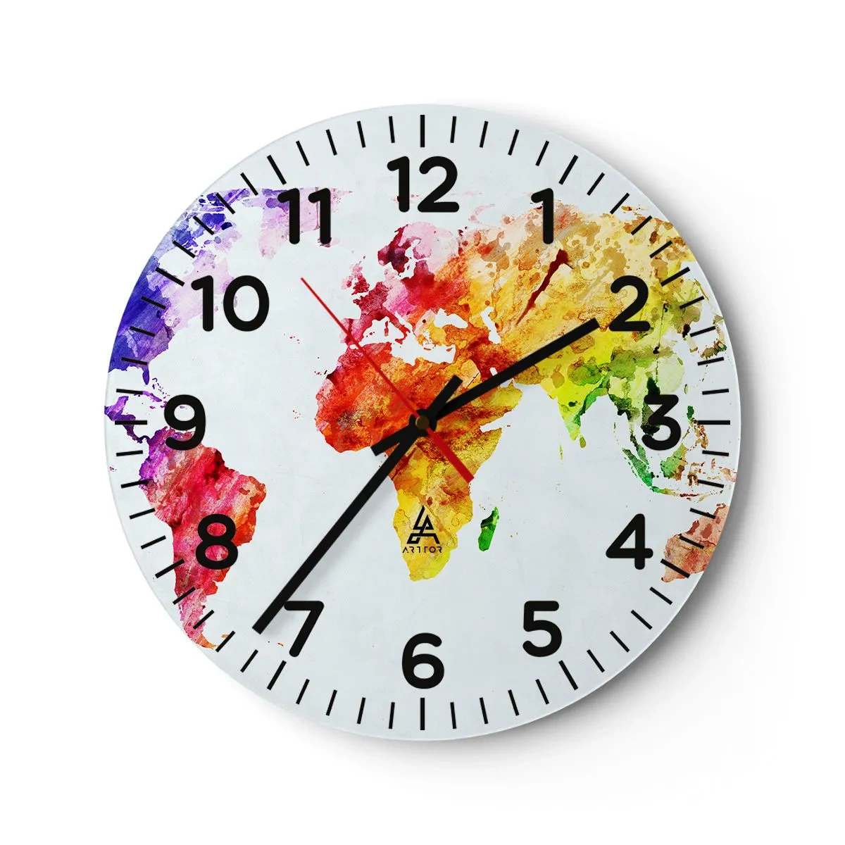 Horloge murale - Pendule murale - Toutes les couleurs du monde - 30x30 cm