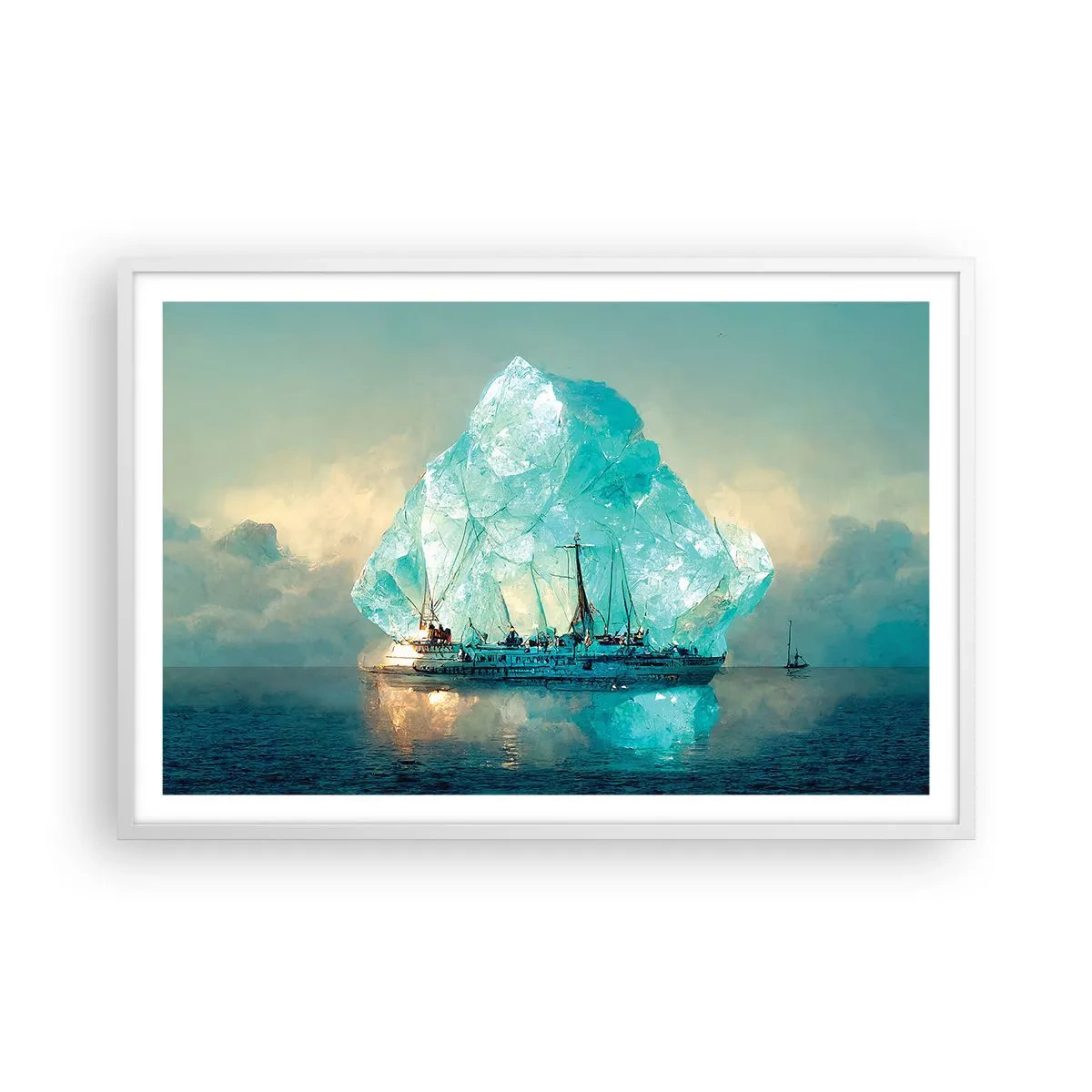 Affiche dans un cadre blanc - Poster - Diamant arctique - 91x61 cm