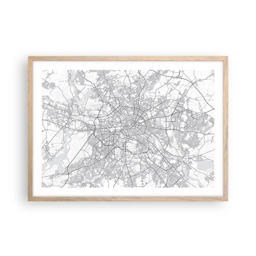 Affiche dans un chêne clair - Poster - Fleur de Berlin - 70x50 cm