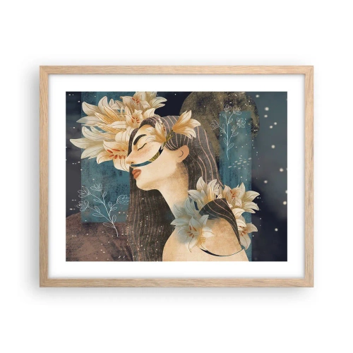 Affiche dans un chêne clair - Poster - Conte de fée sur la princesse lilas - 50x40 cm