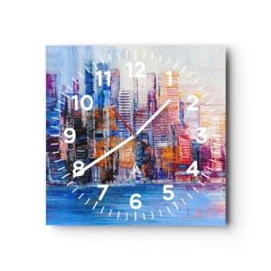Horloge murale - Pendule murale - Une métropole joyeuse - 30x30 cm