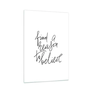 Impression sur verre - Image sur verre - Une citation motivante dans un style minimaliste - 70x100cm - C'est possible - Décoration murale moderne pour le salon et la chambre ARTTOR