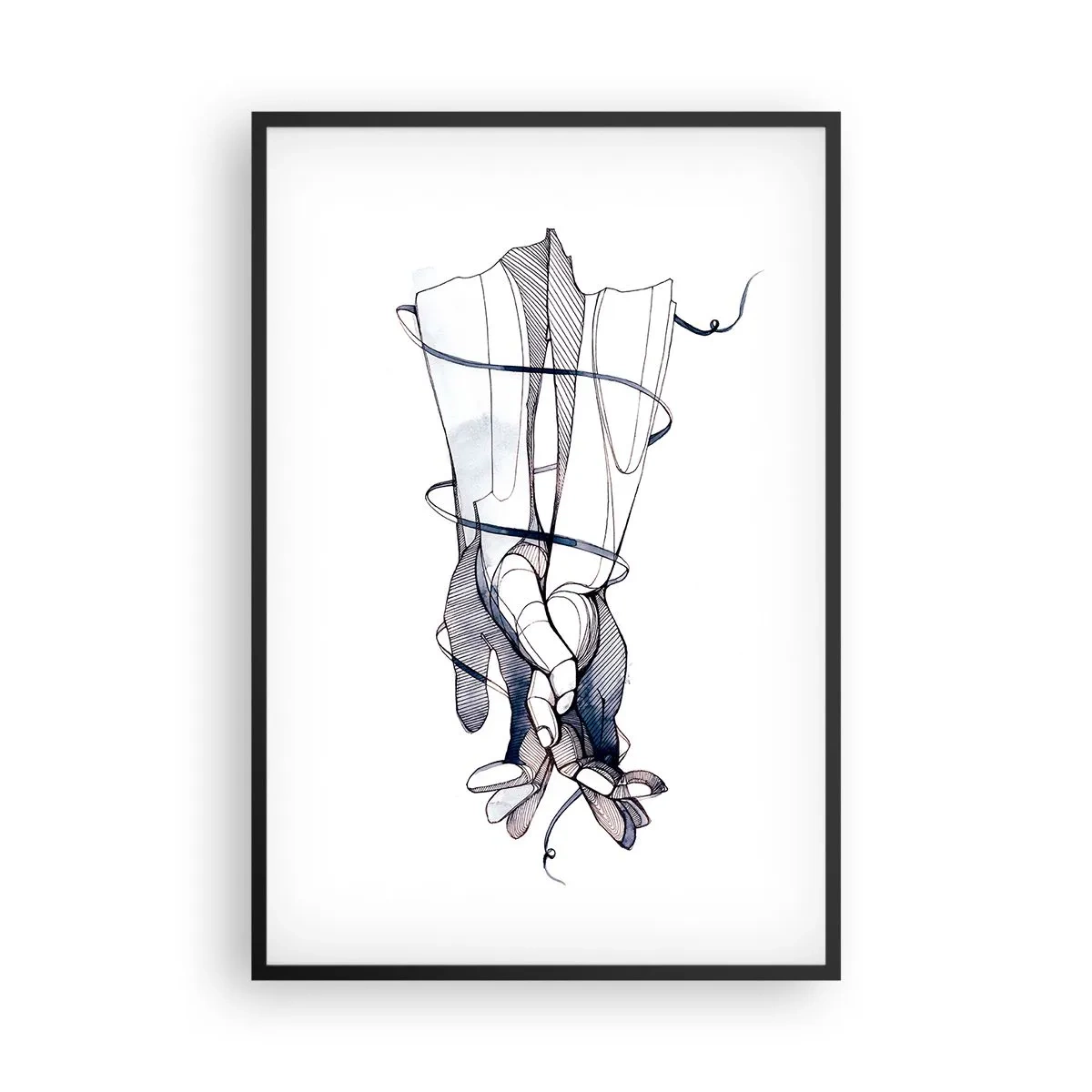 Affiche dans un cadre noir - Poster - Étude du touché - 61x91 cm