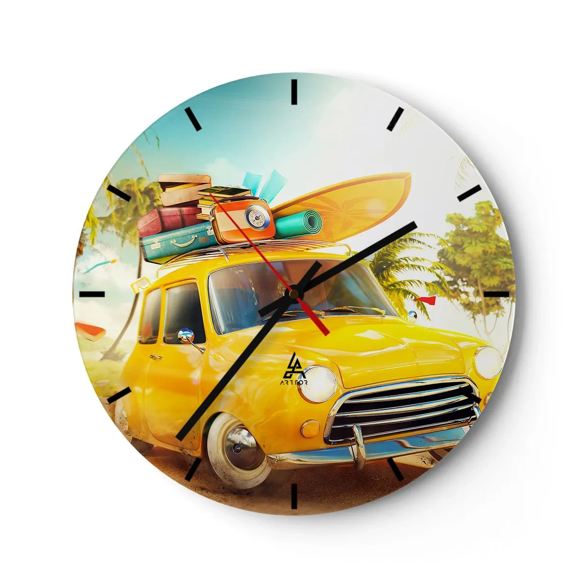 Horloge murale - Pendule murale - Un voyage pour plus d'un sourire - 40x40 cm