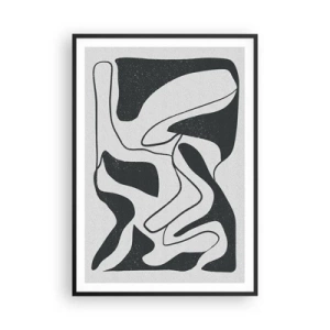 Affiche dans un cadre noir - Poster - Amusement de labyrinthe abstrait - 70x100 cm