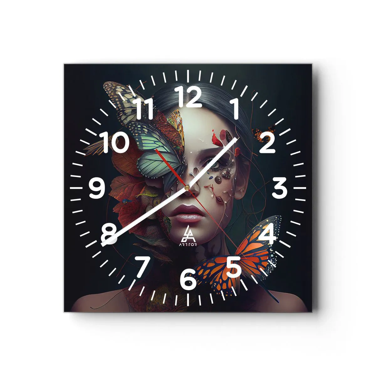 Horloge murale - Pendule murale - Une merveilleuse métamorphose - 40x40 cm