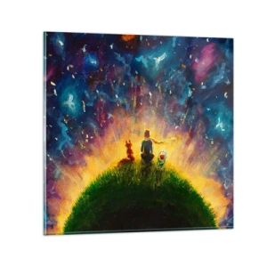 Impression sur verre - Image sur verre - Amour et amitié - le monde entier - 70x70 cm
