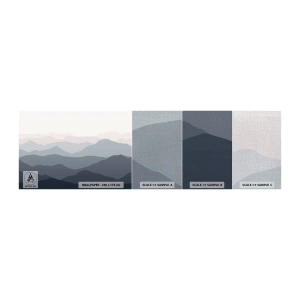 Échantillon de Papier Peint Premium Canvas - Vagues de montagnes - Abstraction, Graphique, Montagnes - 100x30 cm