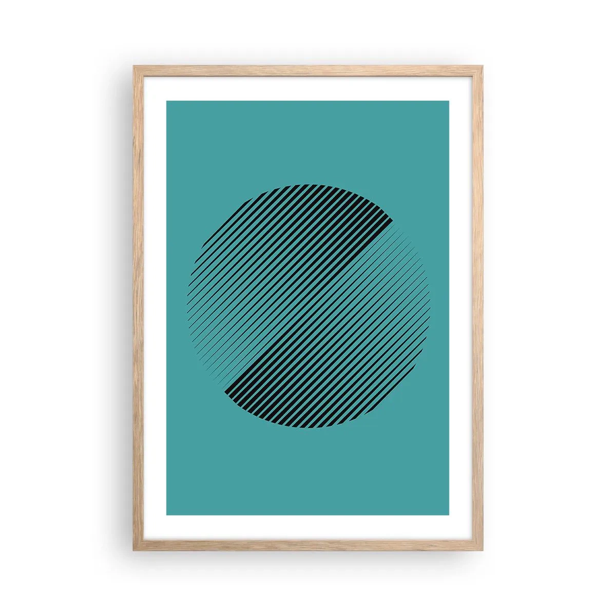 Affiche dans un chêne clair - Poster - Cercle – une variation géométrique - 50x70 cm