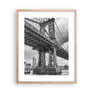 Affiche dans un chêne clair - Poster - Au coeur de la ville - 40x50 cm