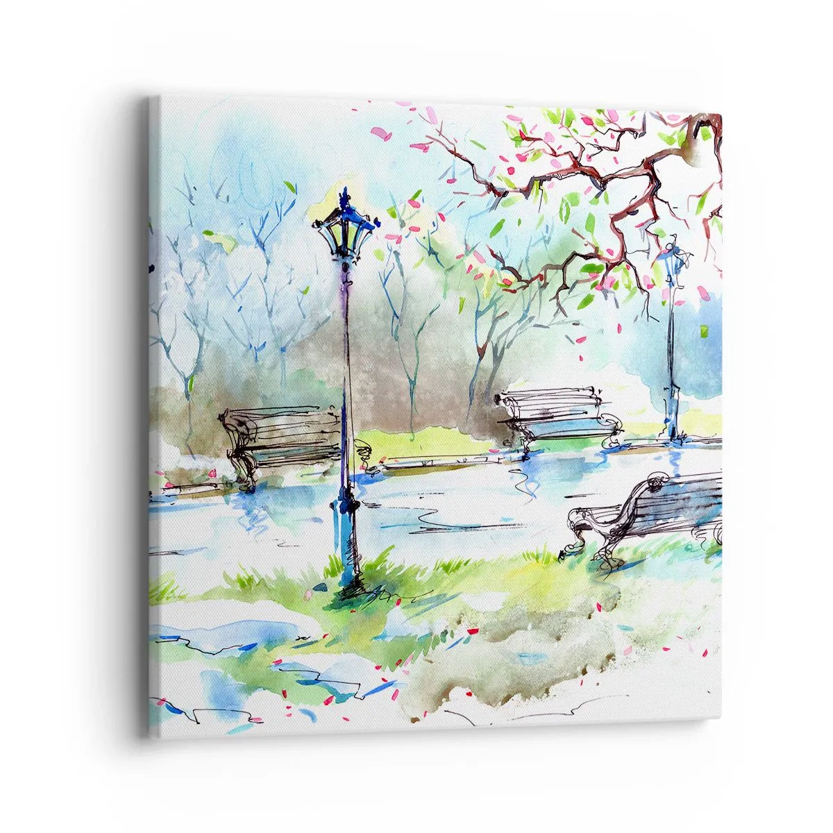 Impression sur toile - Image sur toile - Le charme du silence d'un parc - 40x40 cm