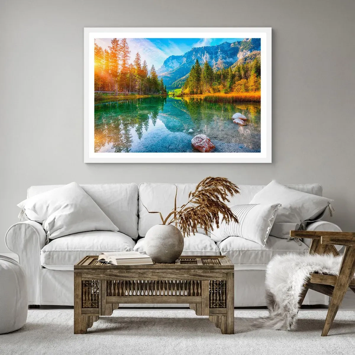 Affiche dans un cadre blanc - Poster - Douceur automnale - 100x70 cm