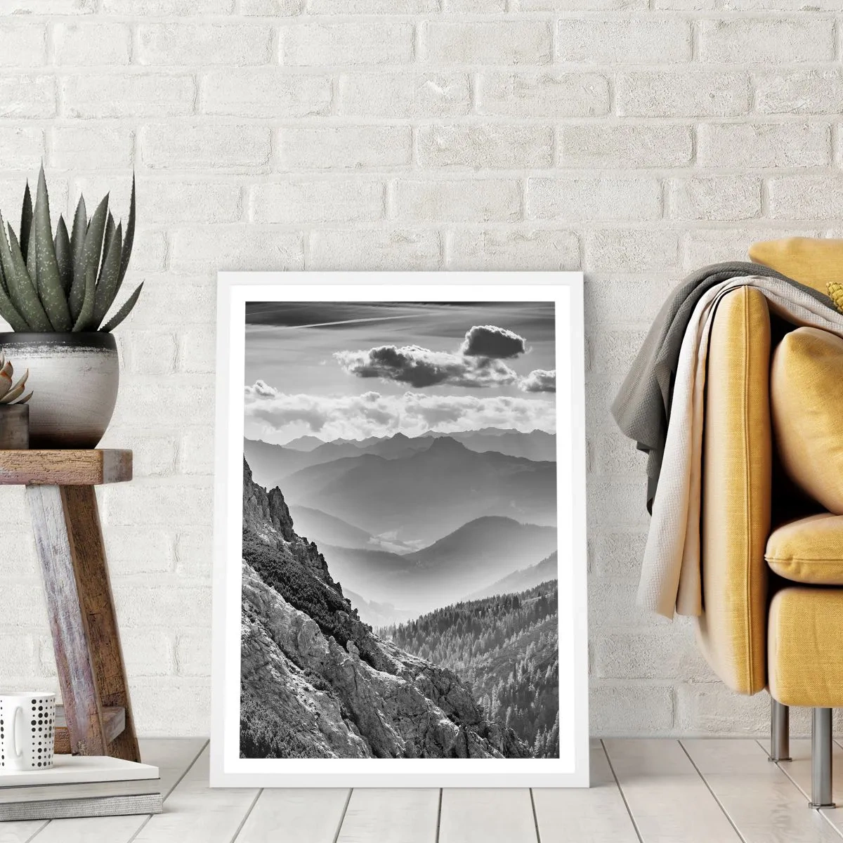 Affiche dans un cadre blanc - Poster - Jusqu'à l'horizon - 70x100 cm