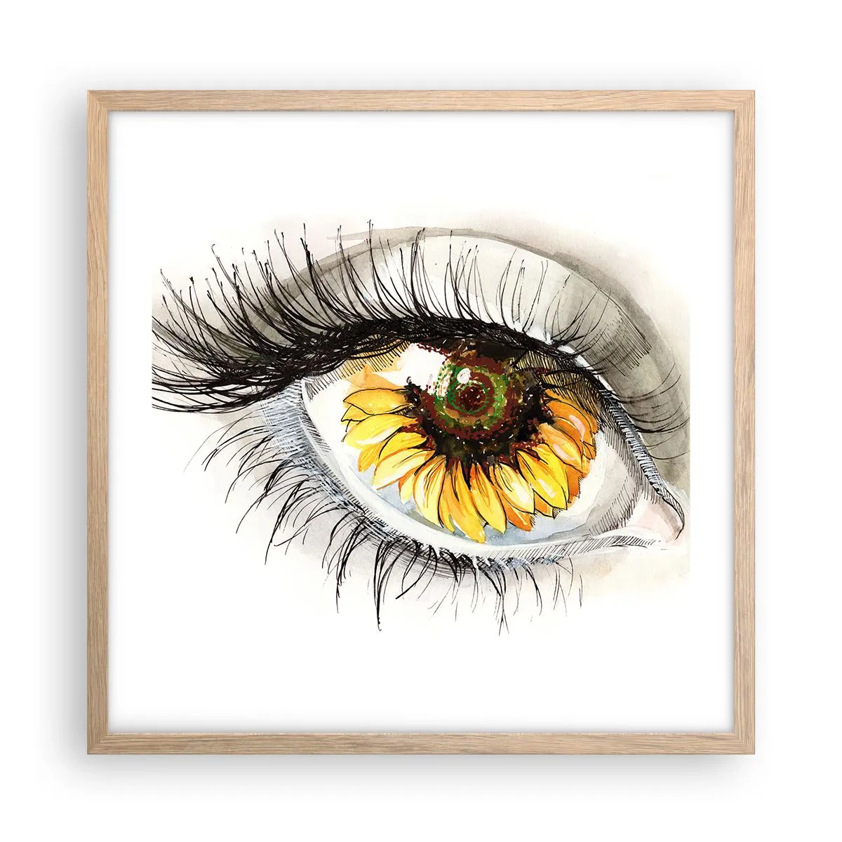 Affiche dans un chêne clair - Poster - Un look aussi chaud que l'été - 50x50 cm