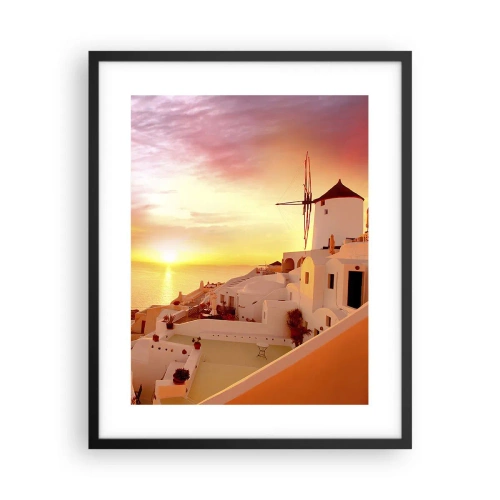 Affiche dans un cadre noir - Poster - Fondre en blanc et or - 40x50 cm