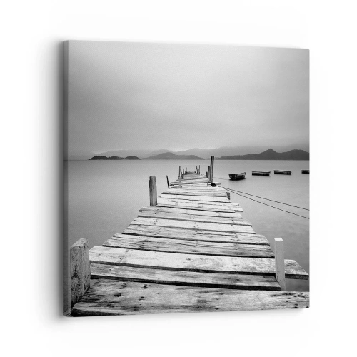 Impression sur toile - Image sur toile - Derrière les montagnes, au-delà des mers - 30x30 cm