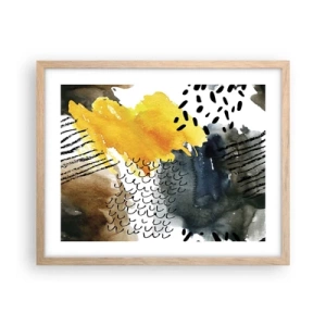 Affiche dans un chêne clair - Poster - Rencontre des éléments - 50x40 cm