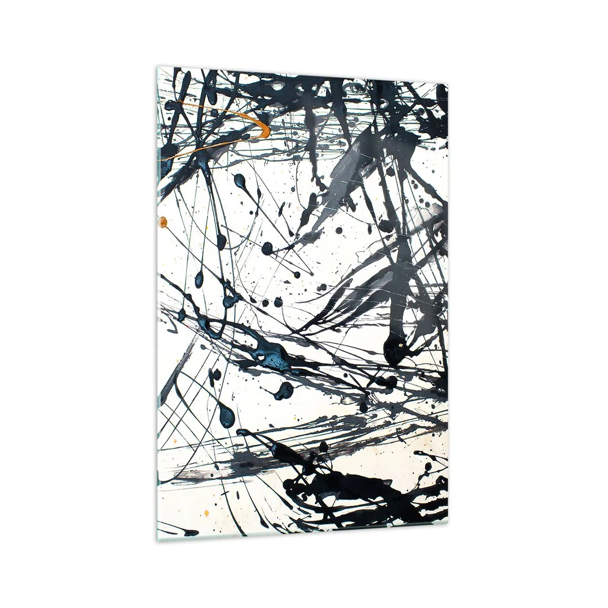 Impression sur verre - Image sur verre - Motif de peinture abstraite avec des lignes et des taches dynamiques - 70x100cm - Ca a du sens ou ça n'en a pas ? - Décoration murale moderne pour le salon et la chambre ARTTOR