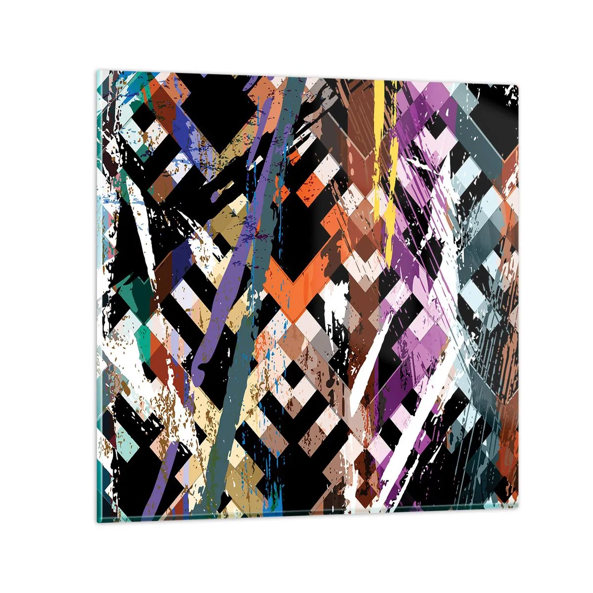 Impression sur verre - Image sur verre - Se mettre au carré - 70x70 cm