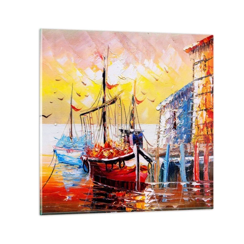 Impression sur verre - Image sur verre - Bon retour - 50x50 cm