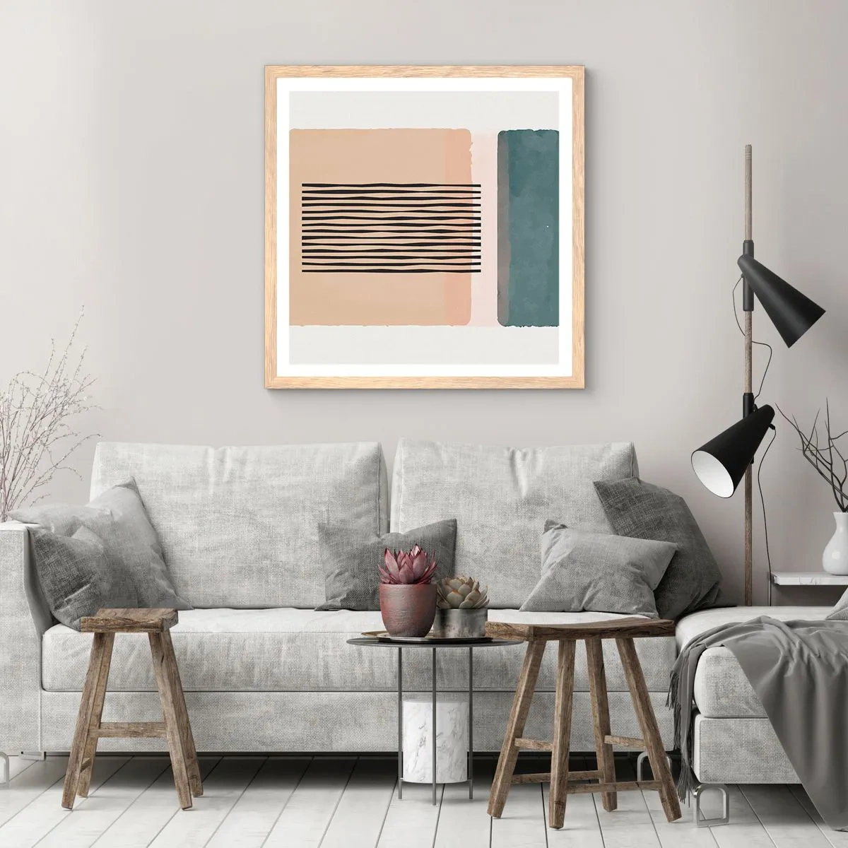 Affiche dans un chêne clair - Poster - Tout est en ordre - 30x30 cm