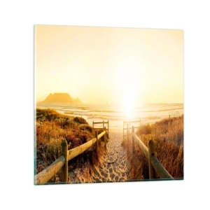 Impression sur verre - Image sur verre - A travers la dune, vers le soleil - 70x70 cm