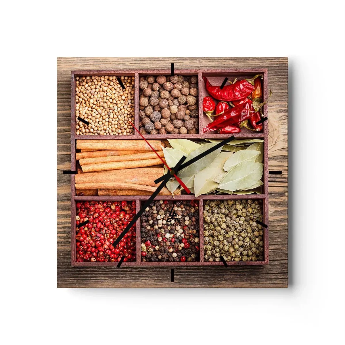 Horloge murale - Pendule murale - Ordre des formes, bouquet d'arômes - 40x40 cm