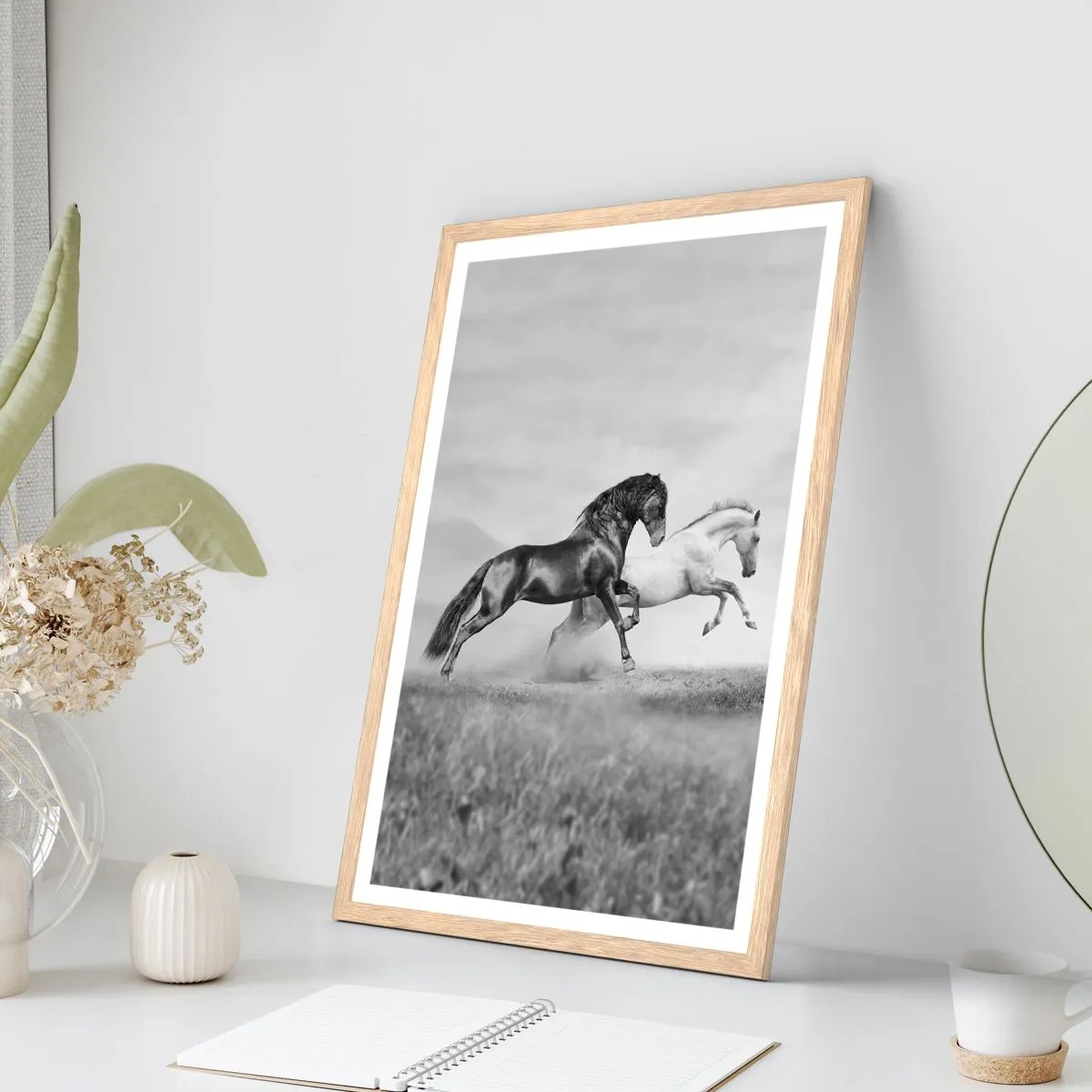 Affiche dans un chêne clair - Poster - Anges et démons - 40x50 cm