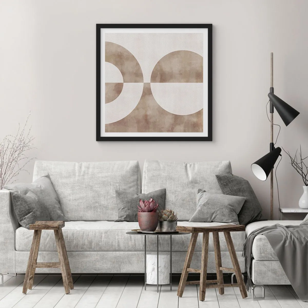 Affiche dans un cadre noir - Poster - Similitudes et différences - 40x40 cm