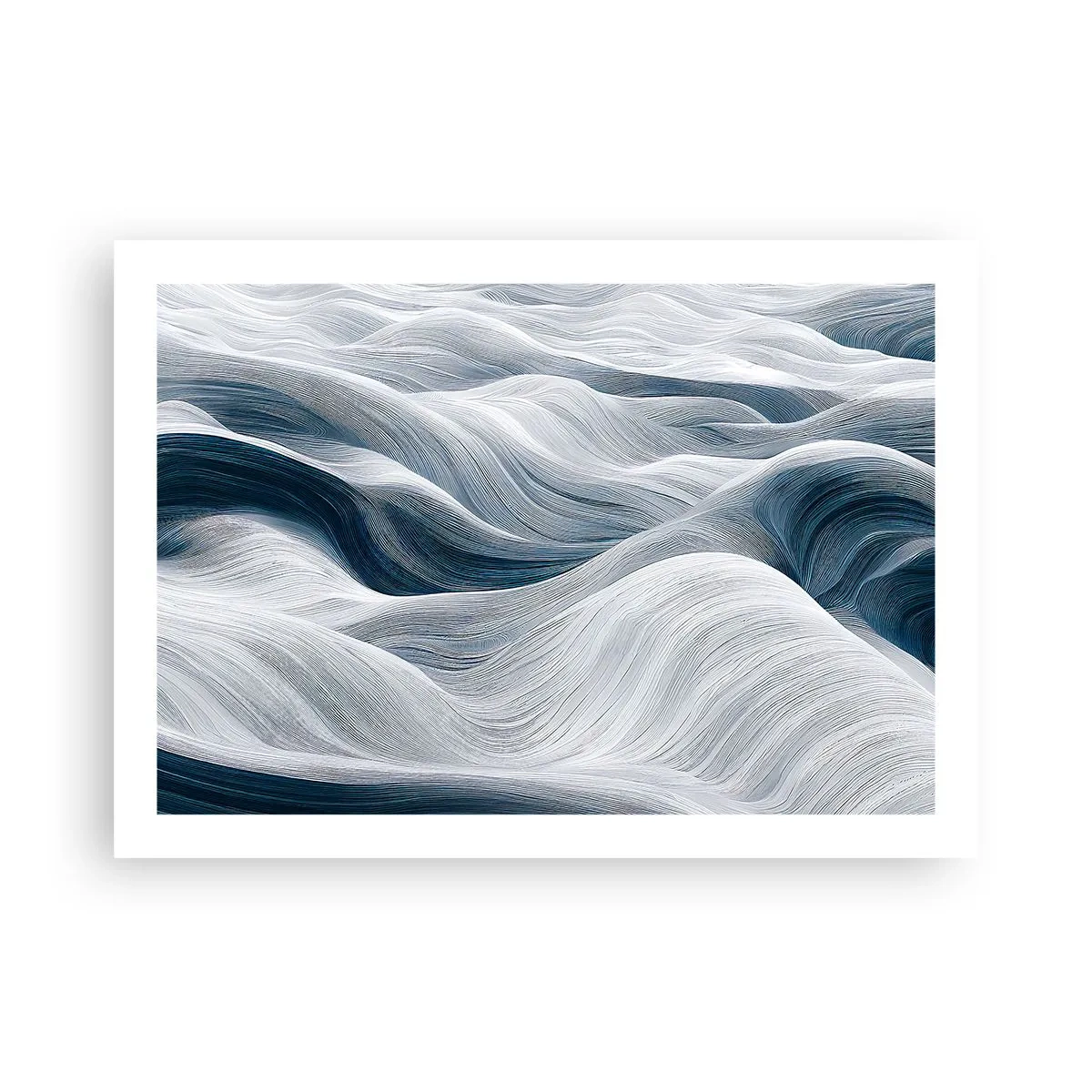 Affiche - Poster - Vagues blanches et bleues - 70x50 cm