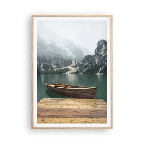 Affiche dans un chêne clair - Poster - Faire face à la fierté des rochers - 70x100 cm
