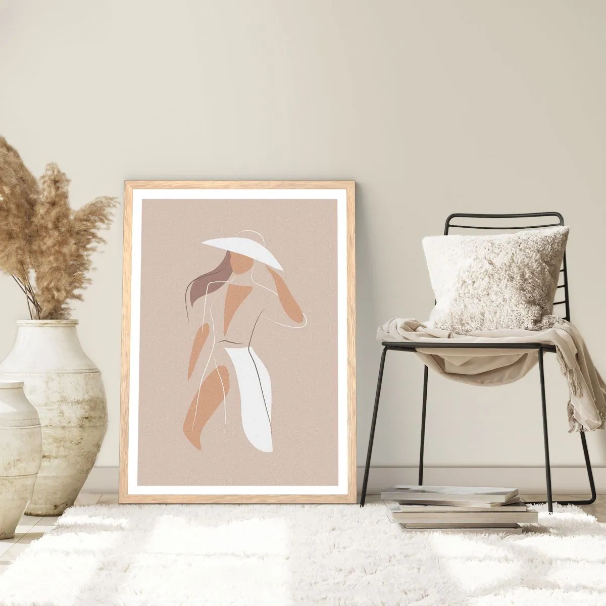 Affiche dans un chêne clair - Poster - Lea mode est un jeu - 50x70 cm