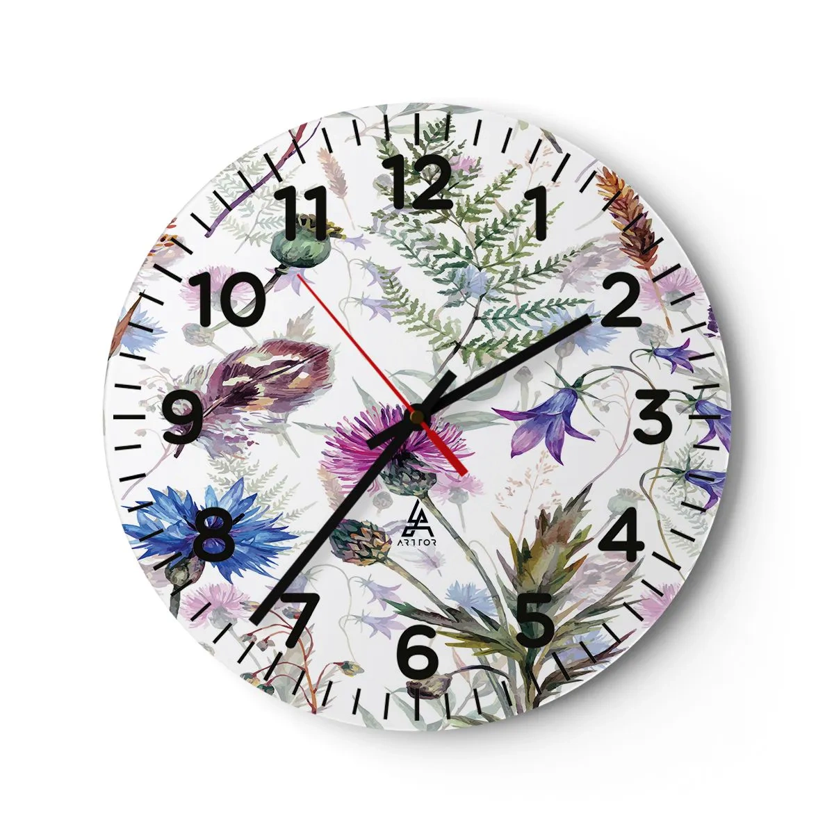 Horloge murale - Pendule murale - Herbier polonais - 30x30 cm