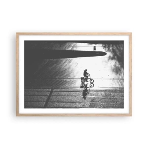 Affiche dans un chêne clair - Poster - Devant moi, à travers la ville - 70x50 cm