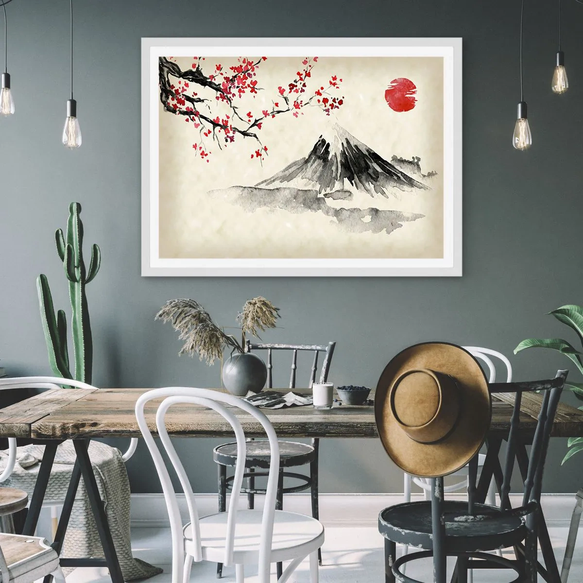 Affiche dans un cadre blanc - Poster - Tomber amoureux du Japon - 100x70 cm