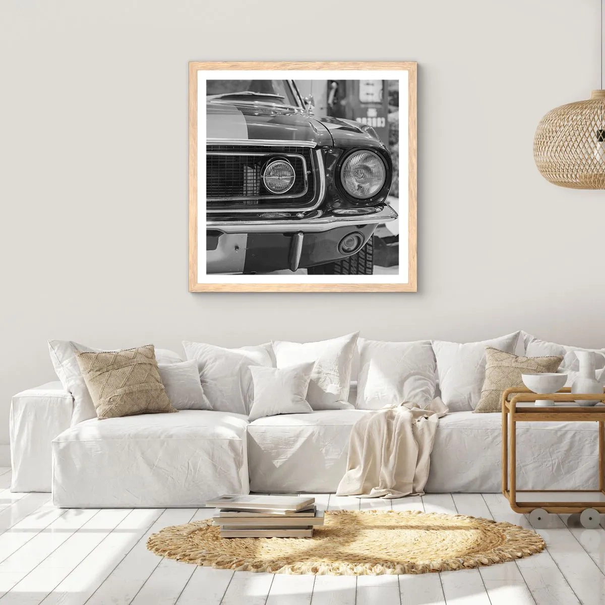 Affiche dans un chêne clair - Poster - Conduire dur - 60x60 cm