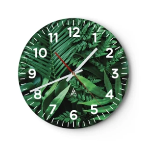 Horloge murale - Pendule murale - Emmitouflé de verdure - 30x30 cm