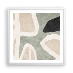 Affiche dans un cadre blanc - Poster - Composition pour motif noir - 50x50 cm