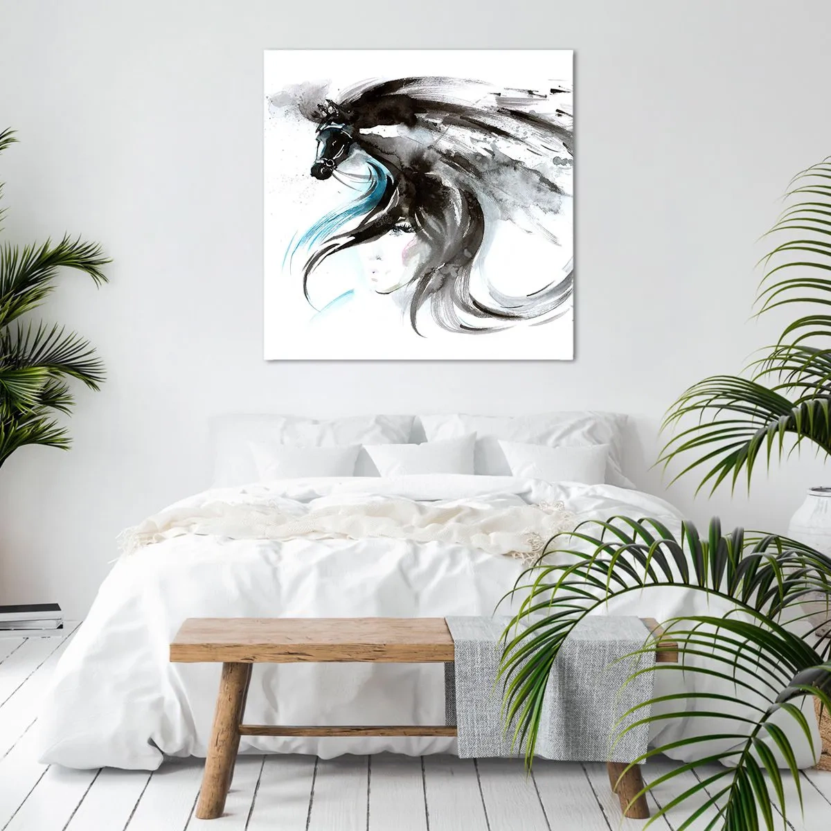 Impression sur toile - Image sur toile - Galop du prince noir - 60x60 cm