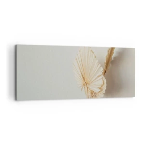 Impression sur toile - Image sur toile - Feuilles de palmier séchées dans un arrangement minimaliste - 120x50cm - Quand tu dois t’apaiser - Décoration murale moderne pour le salon et la chambre ARTTOR