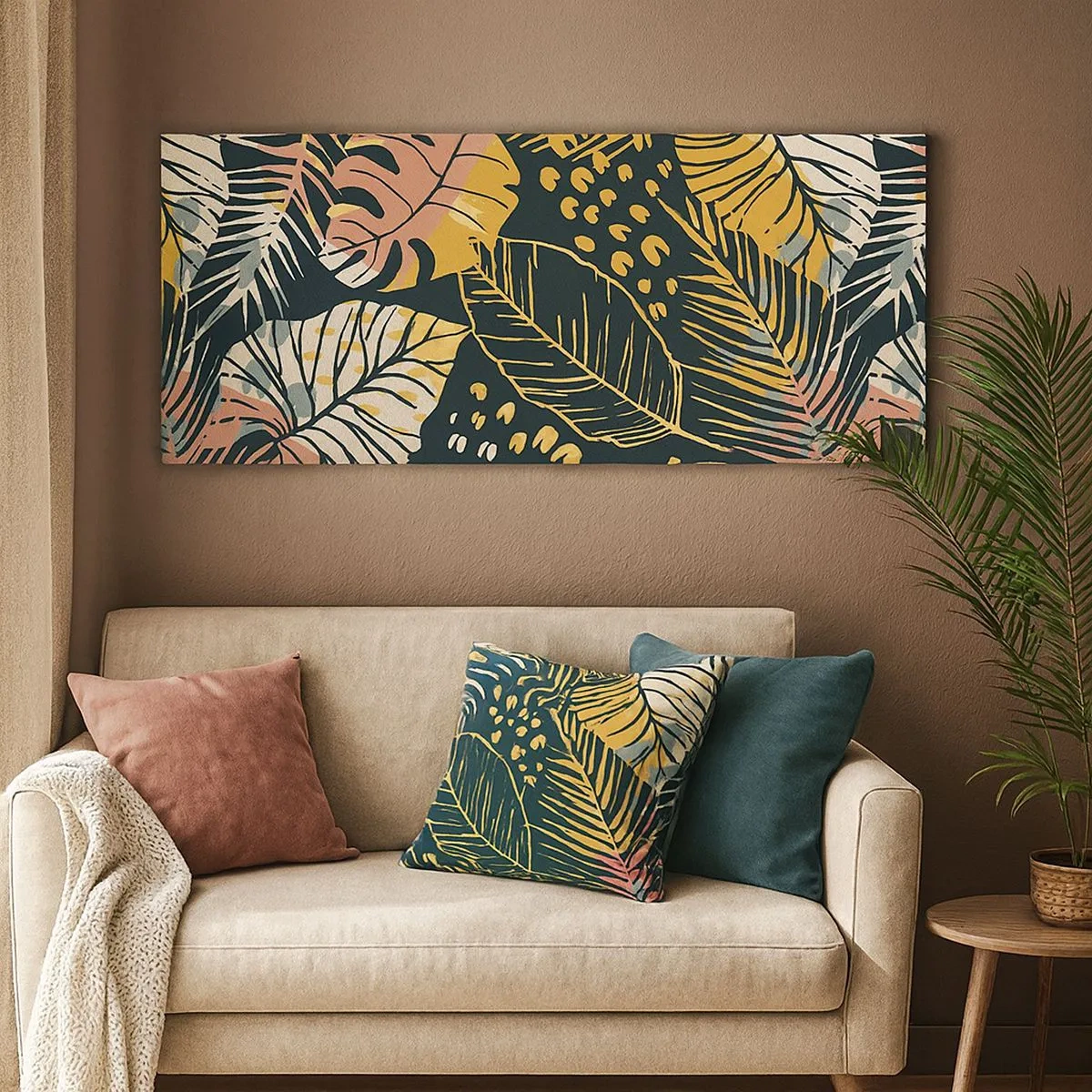 Impression sur toile - Image sur toile - Fantaisie feuillue - 100x40 cm