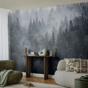 Papier Peint Autocollant Deluxe Sticker - Aube de la forêt - Paysage, Forêt, Nature - 100x70 cm