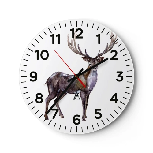 Horloge murale - Pendule murale - Roi de la forêt du nord - 40x40 cm
