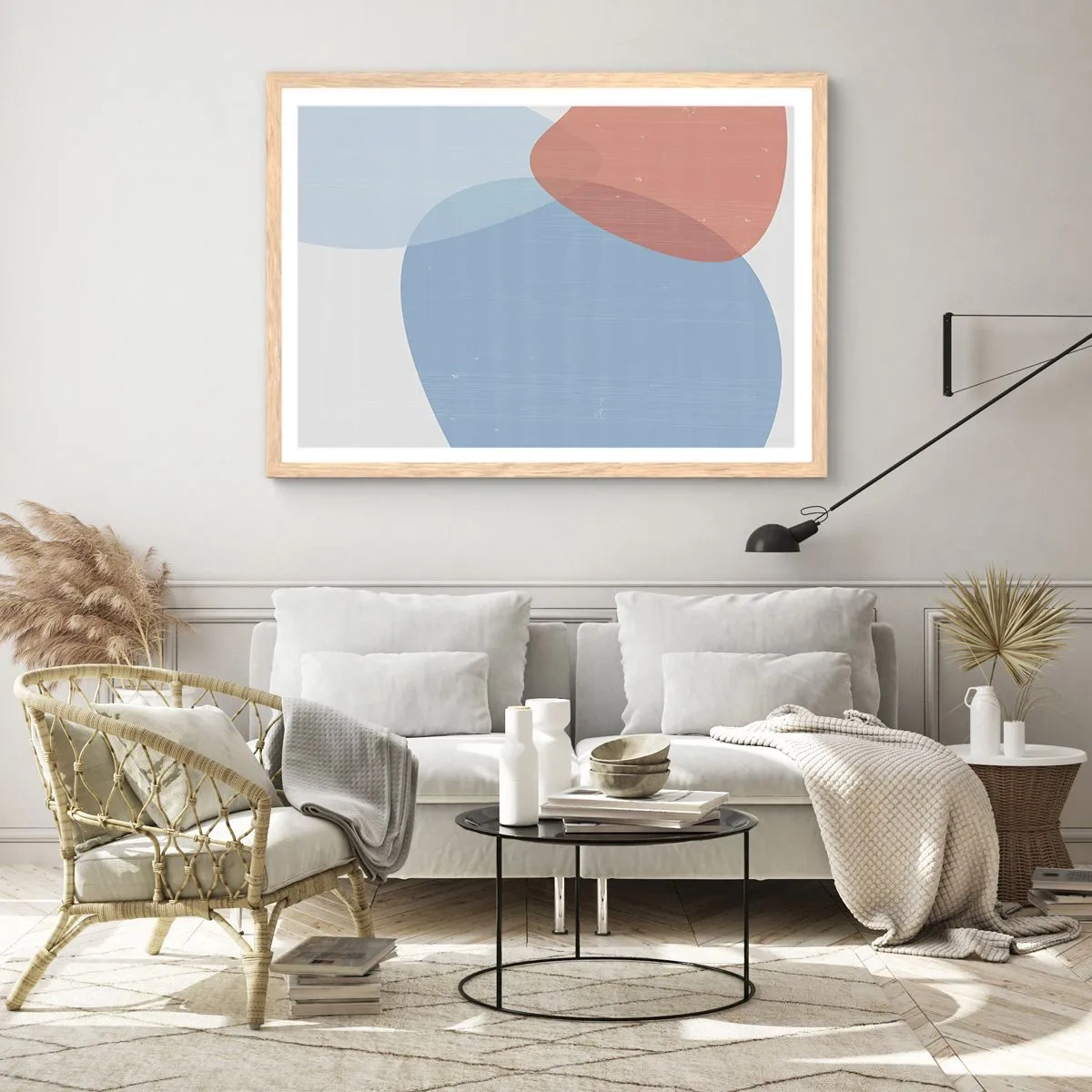 Affiche dans un chêne clair - Poster - Relations pastel - 40x30 cm