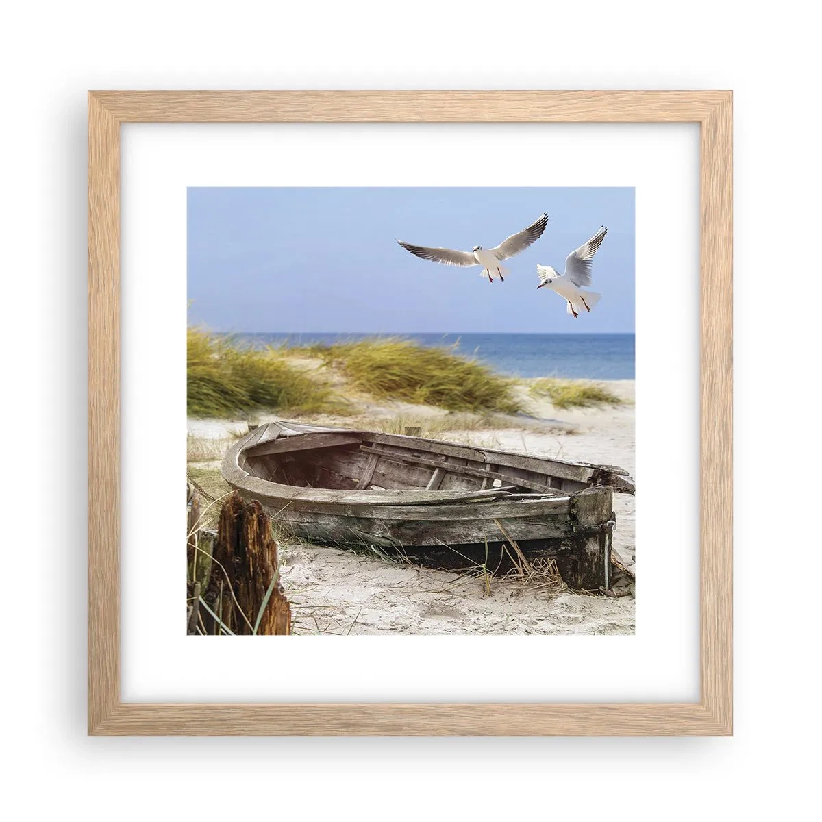 Affiche dans un chêne clair - Poster - Bain de vent - 30x30 cm