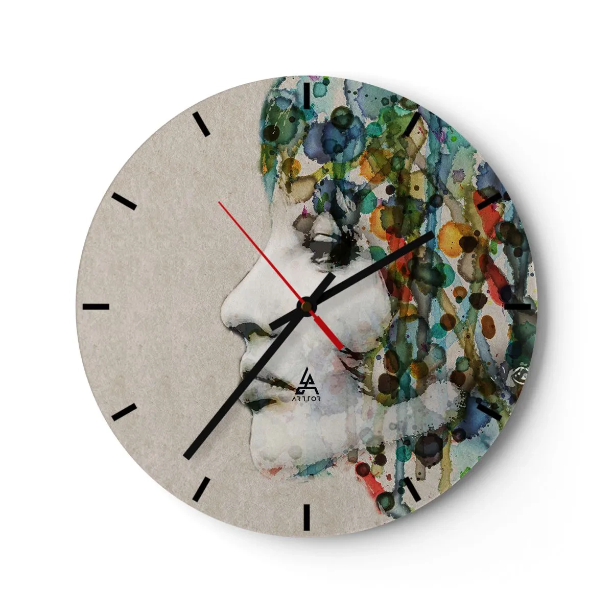 Horloge murale - Pendule murale - Elle est sortie de la grisaille - 40x40 cm