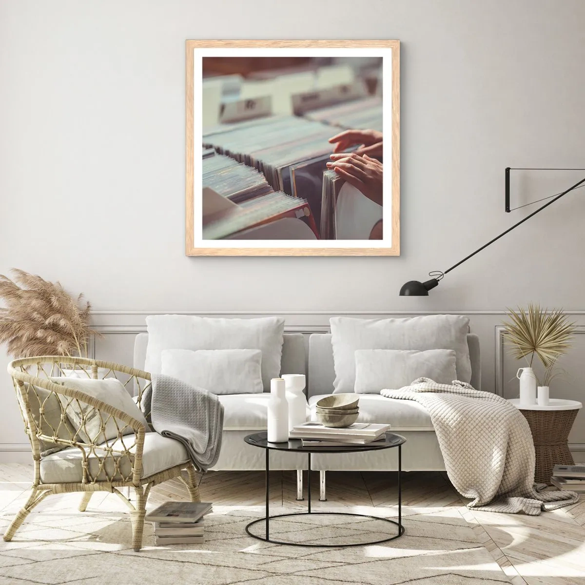 Affiche dans un chêne clair - Poster - A la recherche d'émotions - 30x30 cm