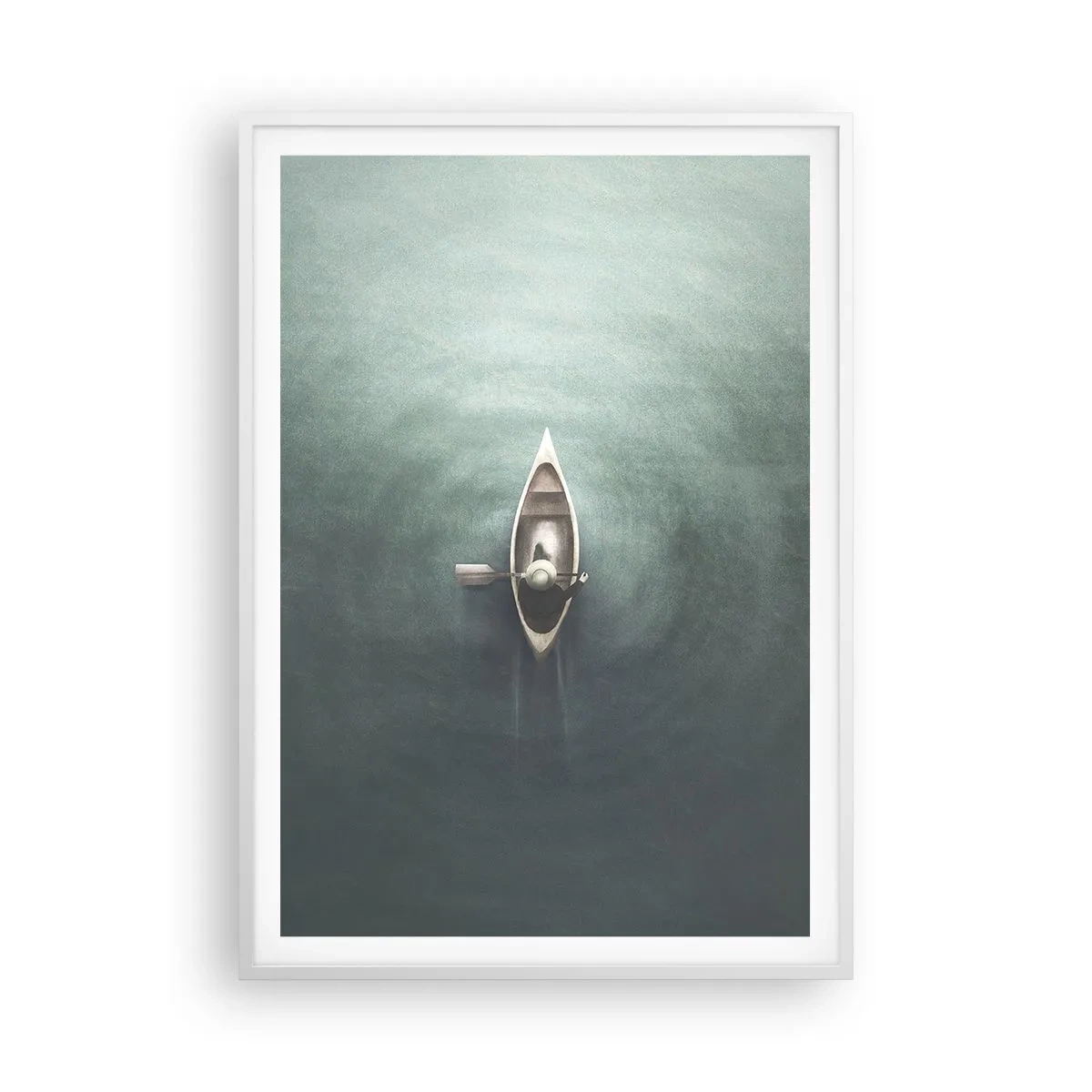 Affiche dans un cadre blanc - Poster - À travers le lac de la lune - 70x100 cm